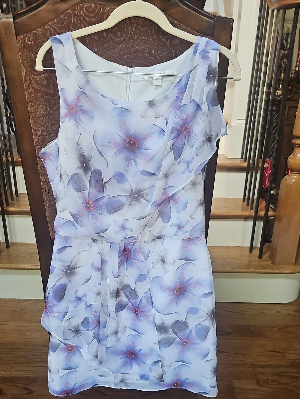 LC Lauren Conrad Light Purple Lavender Floral Sleeveless Mini Dress Size 10